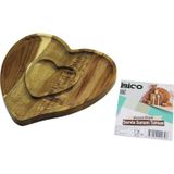 Ayder AKASYA KALP MODEL 2 BÖLMELİ=1+1 AHŞAP BAMBU SERVİS SUNUM TEPSİ - TAHTASI 20.5 X 19.5 X 1.4CM (T
