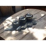 Ayder Online Satış 11cm -30cmlik tabak ebatlı 8cm.7cm,5cm ebatlarda kırılmaz polyester,3lü elma biblosu