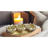 Ayder Online Satış (17cm -36cm tabak)- kırılmaz polyester,3lü mumluk sarı renk biblo