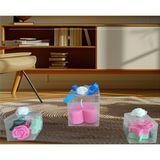 Ayder Online Satış 5cm-5cm ebatlarda Kokulu Doğal pembe-yeşil renk 3 lü Dekoratif mum