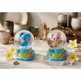 Ayder Online Satış 9cm-6cm Işıklı pembe ve Mavi renk Hediyelik-Dekoratif 2 li Stitch Kar Küresi