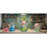 Ayder Online Satış 9cm-6cm Işıklı pembe ve Mavi renk ve sarı altlık)(11cm x7 cm)–pilli pembe Işıklı Hediyelik-Dekoratif 3 lü Stitch Kar Küresi