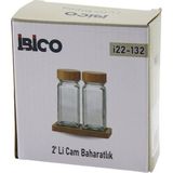 Ayder Timya 2PCS BAMBU KAPAKLI CAM TUZLUK - BİBERLİK - BAHARATLIK 120ML (Timya/Go1395) 199384