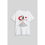 AYDESİGN Kişiye İsme Özel 23 Nisan 19 Mayıs Milli Bayramlar Atatürk Baskılı Erkek Kız Çocuk Beyaz Tişört T-shirt