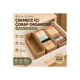 aydev home collection 2 ADET Doğal Jüt Çekmece ve Dolap içi Düzenleyici, Raf Düzenleyici, Katlanabilir Çorap ve Çamaşır Organizeri