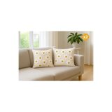 aydev home collection 2 Adet Papatya Desenli Punch (Panç) Nakışlı Özel Tasarım Dekoratif Kırlent Kılıfı 2'li set