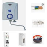 Aydın Derya Mutfak Şofbeni 5500W Şofben + 4mt Kablo Dahil Takım Montaja Hazır Set