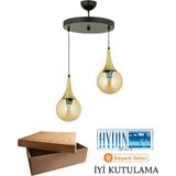 Aydın Homelight Damla 2'li Siyah-Eskitme Avize - Siyah - Eskitme