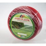 Aydın Plastik Lotus Yaprak Bahçe Hortumu Şeffaf Örgülü Ekonomik Market Tipi Musluklara Uyumlu 1/2 50m