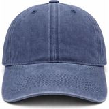 Aydın Şapkacınız Unisex Yıkanmış Eskitme Şapka %100 Pamuk Ayarlanabilir Vintage Baseball Cap - Standart - 01-Mavi