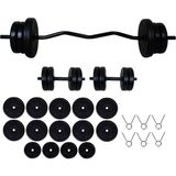 Aydın Sport 65 kg Z Bar Halter Seti ve Dambıl Seti 60 kg Ağırlık Plakası ile Profesyonel Sporculara Uygun