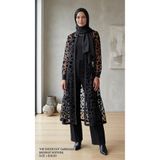AYDIN WEAR Siyah Puantiyeli Tül Şifon Uzun Tunik