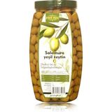 Aydın Yeşili Doğal Salamura Yeşil Çizik Zeytin 3 lt ( Net 1800 gr ) - 3 kg