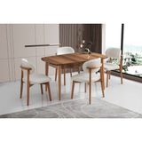 Aydınev 1005 Mdf Mutfak Masa Takımı - Ceviz - Antrasit - 140*90