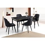 Aydınev 1015 Mdf Mutfak Masa Takımı Siyah