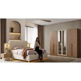 Aydınev Santorini Mdf Yatak Odası Takımı(Modüler Dolaplı) - Bej - 240
