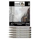 Aydınger Kağıdı A3 83 gr 25'li 1 Paket Eskiz Kağıdı Artline Teknik Çizim Kalemi Drawing System 5 Adet