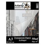 Aydınger Kağıdı A3 83 Gr 50li Eskiz Kağıdı 1 Paket Artlantis Aydınger Kağıt 29,7x42 Cm 1 Paket