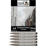 Aydınger Kağıdı A4 83 gr 25'li 1 Paket Eskiz Kağıdı Artline Teknik Çizim Kalemi Drawing Syst