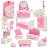Aydinids 20 adet Mini banyo seti 1:12 Mini oturma odası seti minyatür aksesuarları minyatür mobilya aksesuarları modeli Mini Dreamhouse