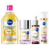 Aydınlatıcı Leke Karşıtı Cilt Bakım Rutin Seti, +SPF50 Güneş Koruyucu, Nemlendirici Gündüz Yüz Kremi