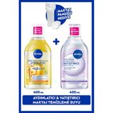 Aydınlatıcı ve Yatıştırıcı Micellar Makyaj Temizleme Suyu Seti 400ml+400ml Pamuk Hediye,Hassas Cilt