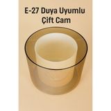 Aydınlatma Çiftli Cam Bal ve Beyaz Avize Camı ( 1 Adet Çiftli Cam) (Orjinal Cam) - Ahşap - Ceviz - Seçenek 1