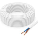 Aydınlatma Elektrik Kablosu (2*0,50 Ttr Yuvarlak Tip) (Tam Bakır) Beyaz 3 Metre