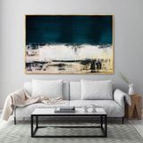 Aydınlığa Düşen Karanlık Yağlı Boya Dokulu Tablo 60X90 Gold Çerçeveli