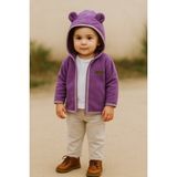 Aydodo Mor Bebek Hırka-Yelek Dokuma Kumaş Oversize Özellikli 3-6/6-9/9-12/18-24 Ay - 9 - 12 Ay