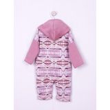 Aydodo Pembe Etnik Desen Kapşonlu Bebe Tulum - 1,5 - 2 Yaş