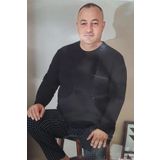 Aydoğan 3013 Erkek Uzun Kollu Battal Pijama Takımı Siyah
