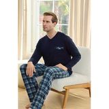 Aydoğan Erkek Aras Kışlık Termal Rahat Lacivert Pijama Takımı 0751