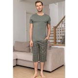 Aydoğan Erkek Civan Modal Bermuda Açık Haki Pijama Takım 0028