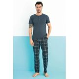 Aydoğan Erkek Civan Modal Kısa Kol Koyu Turkuaz Pijama Takım 0160