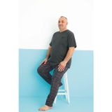 Aydoğan Erkek Dinç Büyük Beden Koton Kısa Kol Antrasit Pijama Takım 0178