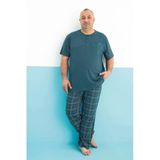 Aydoğan Erkek Dinç Büyük Beden Koton Kısa Kol Petrol Pijama Takım 0179