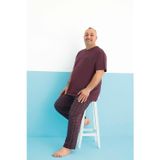 Aydoğan Erkek Dinç Büyük Beden Koton Kısa Kol Vişne Pijama Takım 0007