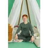 Aydoğan Erkek Garson Bora interlok Travel Haki Pijama Takım 0731