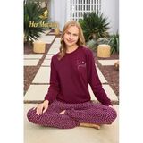 Aydoğan Kadın Asya Love Yourself Vişne Termal Pijama Takımı 250623