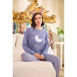 Aydoğan Kadın Asya Termal Good Night Eflatun Pijama Takım 0669