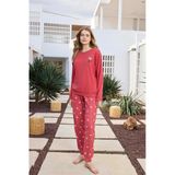 Aydoğan Kadın Asya Termal Kalpli Nar Çiçeği Pijama Takım 0490