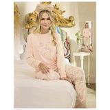 Aydoğan Kadın Bisiklet Yaka Termal Pijama Takımı 240673P- 1 Adet M Pudra