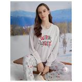 Aydoğan Kadın Bisiklet Yaka Termal Pijama Takımı 30074E- 1 Adet L Ekru