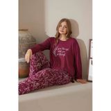 Aydoğan Kadın Büyük Beden Grow Through Yazılı Menekşe İnci Pijama Takımı 9173
