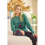 Aydoğan Kadın Düğme Yaka Termal Pijama Takımı 240668Y- 1 Adet M Yeşil