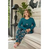 Aydoğan Kadın inci Büyük Beden Nature Petrol Pijama Takım 0651