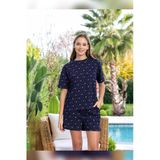 Aydoğan Kadın Mary Şortlu Cotton Lacivert Pijama Takımı 0129