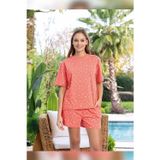 Aydoğan Kadın Mary Şortlu Cotton Mercan Pijama Takımı 0122
