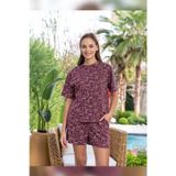 Aydoğan Kadın Mary Şortlu Cotton Vişne Pijama Takımı 0131